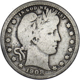 1908 D USA Quarter Dollar - Silver Coin