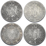 1898 - 1901 Halfcrowns Lot (4 Coins) - Victoria British Silver Coins - Date Run