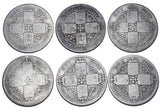 1859 - 1877 Gothic Florins Lot (6 Coins) - British Silver Coins - All Different