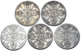 1887 - 1891 Florins Lot (5 Coins) - Victoria British Silver Coins - Date Run