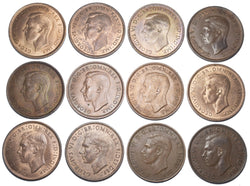 1937 - 1951 Pennies Lot (12 Coins) - British Bronze Coins - Inc. High Grades