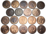 1937 - 1970 Pennies Lot (19 Coins) - British Bronze Coins High Grades