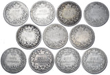 1871 - 1875 Shillings Lot (11 Coins) - British Silver Coins - All Different