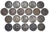 1881 - 1901 Farthings Lot (21 Coins) - British Bronze Coins - All Different