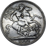 1891 Crown - Victoria British Silver Coin