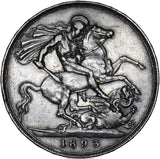 1893 LVI Crown - Victoria British Silver Coin - Nice