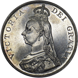 1887 Double Florin (Arabic 1) - Victoria British Silver Coin - Superb