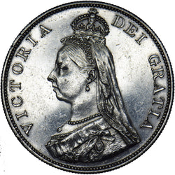 1887 Double Florin (Arabic 1) - Victoria British Silver Coin - Very Nice