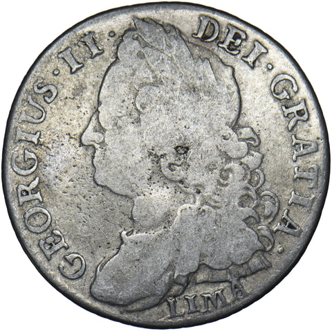1745 Shilling - George II British Silver Coin