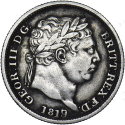 1819 Shilling (9 Over 9) - George III British Silver Coin