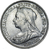 1896 Shilling (Small rose) - Victoria British Silver Coin - Very Nice