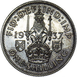 1937 Proof Scottish Shilling - George VI British Silver Coin - Superb
