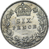1904 Sixpence - Edward VII British Silver Coin - Very Nice