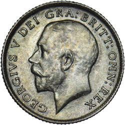 1916 Sixpence - George V British Silver Coin - Very Nice