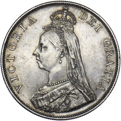 1887 Double Florin (Arabic 1) - Victoria British Silver Coin - Very Nice