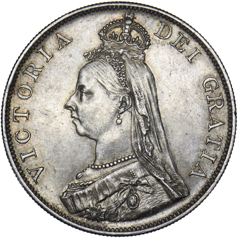 1887 Double Florin (Arabic 1) - Victoria British Silver Coin - Very Nice