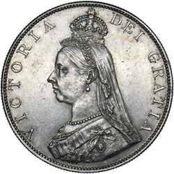 1887 Double Florin (Scarce Dies 1B) - Victoria British Silver Coin - Very Nice
