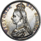 1887 Double Florin (Arabic 1) - Victoria British Silver Coin - Very Nice