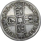 1707 E Shilling (Edinburgh Mint) - Anne British Silver Coin - Nice