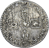 1697 Sixpence (Inverted A for V) - William III British Silver Coin - Nice