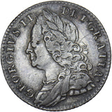1757 Sixpence - George II British Silver Coin - Nice