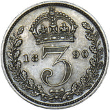 1890 Threepence - Victoria British Silver Coin - Superb