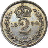 1890 Maundy Twopence - Victoria British Silver Coin - Superb