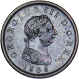 1806 Penny - George III British Copper Coin - Nice