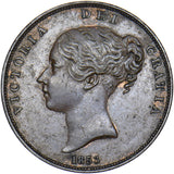 1853 Penny (OT) - Victoria British Copper Coin - Very Nice