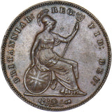 1855 Penny (PT) - Victoria British Copper Coin - Very Nice