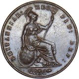 1858 Penny - Victoria British Copper Coin - Very Nice