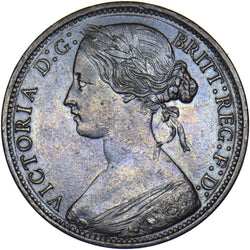 1861 Penny - Victoria British Bronze Coin - Very Nice