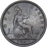 1862 Penny - Victoria British Bronze Coin