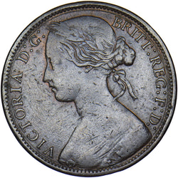 1870 Penny - Victoria British Bronze Coin - Nice