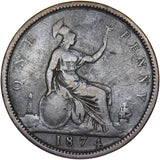 1874 Penny - Victoria British Bronze Coin
