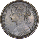 1875 Penny - Victoria British Bronze Coin - Nice