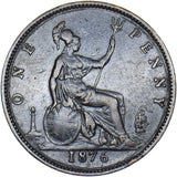 1876 H Penny - Victoria British Bronze Coin - Nice