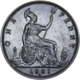 1881 H Penny - Victoria British Bronze Coin - Nice