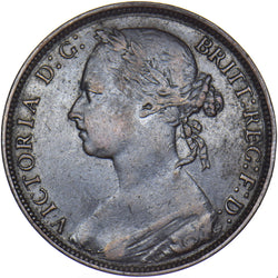 1881 H Penny - Victoria British Bronze Coin - Nice