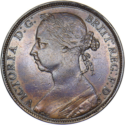 1891 Penny - Victoria British Bronze Coin - Nice