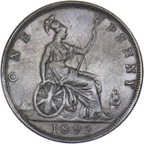 1893 Penny - Victoria British Bronze Coin - Nice