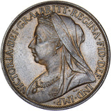 1897 Penny - Victoria British Bronze Coin - Very Nice