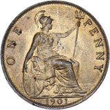 1901 Penny - Victoria British Bronze Coin - Superb