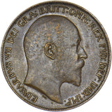 1909 Penny - Edward VII British Bronze Coin - Very Nice