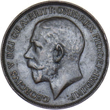 1912 H Penny - George V British Bronze Coin - Nice