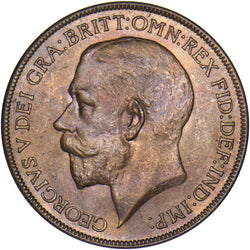 1921 Penny - George V British Bronze Coin - Superb