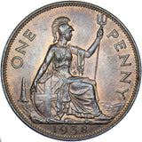 1938 Penny - George VI British Bronze Coin - Superb
