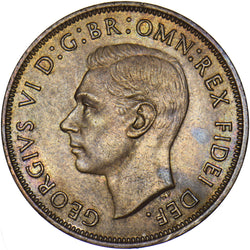 1950 Penny - George VI British Bronze Coin - Very Nice
