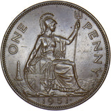 1951 Penny - George VI British Bronze Coin - Very Nice