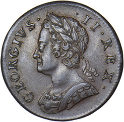 1749 Halfpenny - George II British Copper Coin - Very Nice